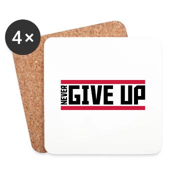 niemals aufgeben rote balken cool never give up lo - Untersetzer (4er-Set) - Weiß - Vorne