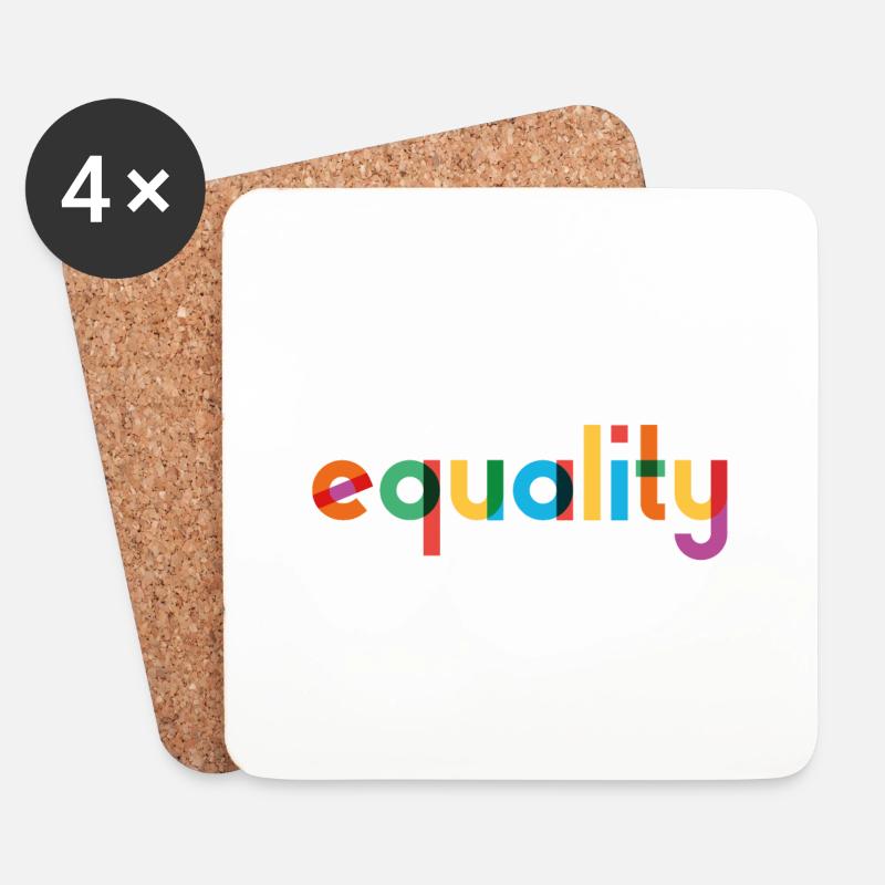 Equality - Rainbow Typography - Untersetzer (4er-Set) - Weiß