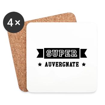 Auvergne / Auvergnat / Auvergnate / Région France - Dessous de verre (lot de 4) - blanc - Devant