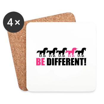 reihe be different unicorn pferde muster design ei - Untersetzer (4er-Set) - Weiß - Vorne