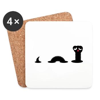 Early Worm / Early Worm (3c) - Coasters (set of 4) - white - Front