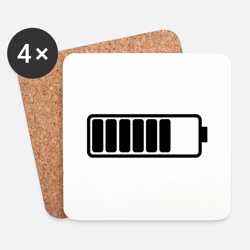 battery_01 - Untersetzer (4er-Set) - Weiß
