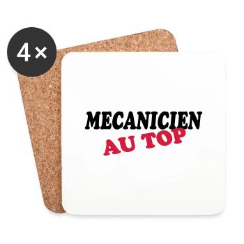 Mécanicien au top - Dessous de verre (lot de 4) - blanc - Devant