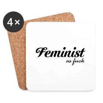 Feminist as fuck - Untersetzer (4er-Set) - Weiß - Vorne