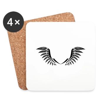 Flügel Engelsflügel Engel Vogel Wings Clipart - Untersetzer (4er-Set) - Weiß - Vorne