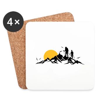 Natur - Berge Wanderer - Untersetzer (4er-Set) - Weiß - Vorne