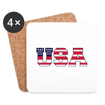 usa_design_3 - Dessous de verre (lot de 4) - blanc - Devant