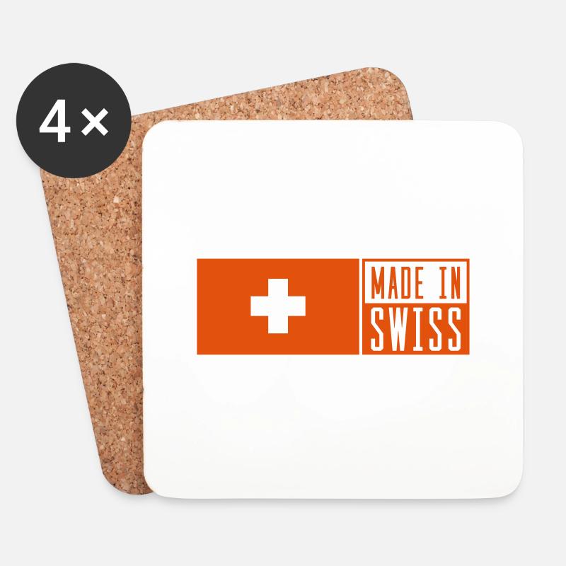 made in swiss - Untersetzer (4er-Set) - Weiß
