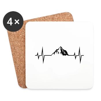 mountains puls ekg - Untersetzer (4er-Set) - Weiß - Vorne