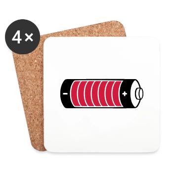 Ladebalken Batterie Clipart - Untersetzer (4er-Set) - Weiß - Vorne