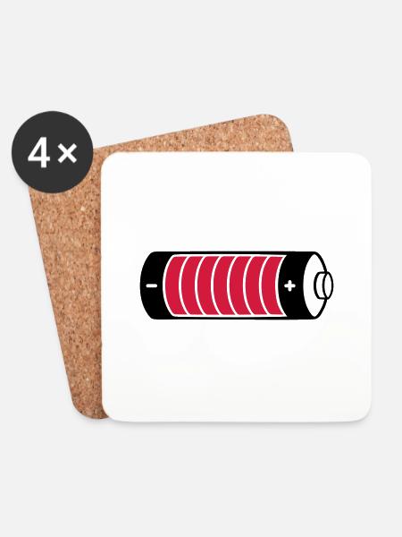 Ladebalken Batterie Clipart - Untersetzer (4er-Set) - Weiß