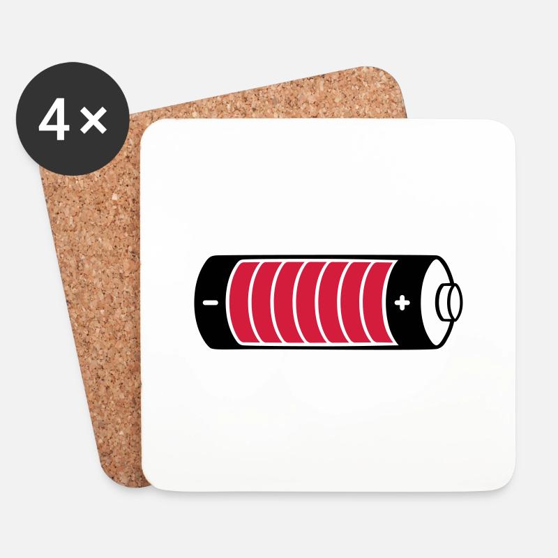 Ladebalken Batterie Clipart - Untersetzer (4er-Set) - Weiß