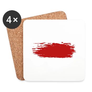 Farbe Klecks Spritzer Maler Geschenk bunt rot - Untersetzer (4er-Set) - Weiß - Vorne
