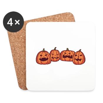 Pumpkin With Human Face. - Coasters (set of 4) - white - Front