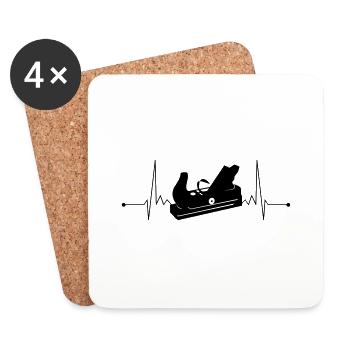 Planer carpenter heartbeat carpenter pulse motif - Coasters (set of 4) - white - Front
