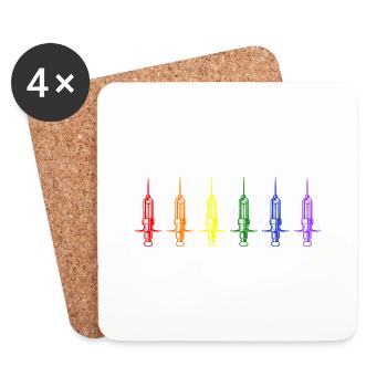 lgbt nurse nursing syringe medicine colorful - Coasters (set of 4) - white - Front