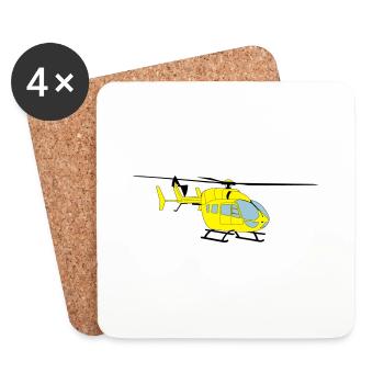 ec145 ah145 Hubschrauber Helikopter Helicopter - Untersetzer (4er-Set) - Weiß - Vorne