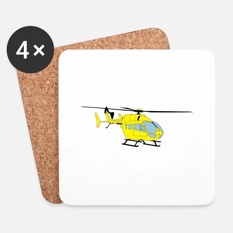 ec145 ah145 Hubschrauber Helikopter Helicopter - Untersetzer (4er-Set) - Weiß