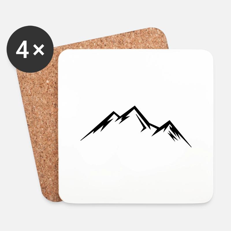 berge - Untersetzer (4er-Set) - Weiß
