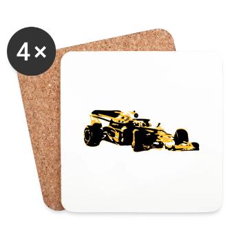 Voiture de course - Dessous de verre (lot de 4) - blanc - Devant