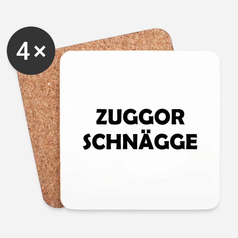 Zuggor Schnägge - sächsisch Zuckerschnecke - Untersetzer (4er-Set) - Weiß