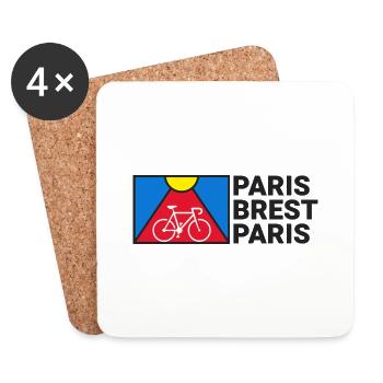 Paris Brest Paris - Vélo cyclisme course cycliste - Dessous de verre (lot de 4) - blanc - Devant