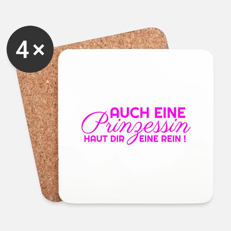 AUCH EINE Prinzessin HAUT DIR EINE REIN in rosa - Untersetzer (4er-Set) - Weiß