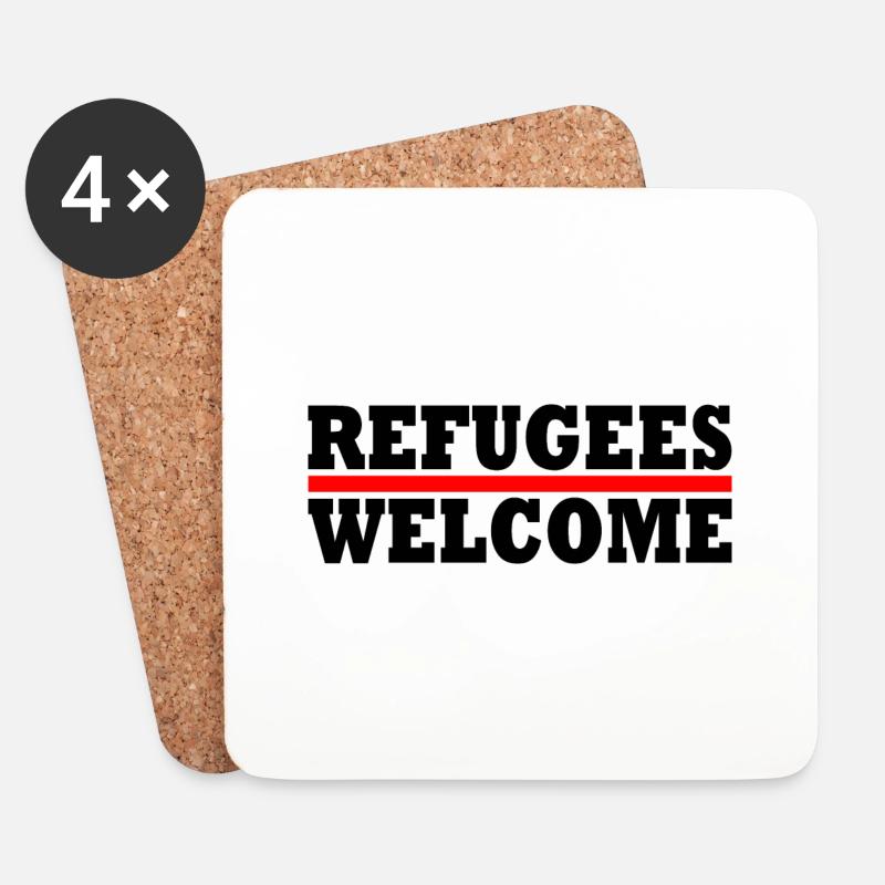 refugees welcome - Untersetzer (4er-Set) - Weiß