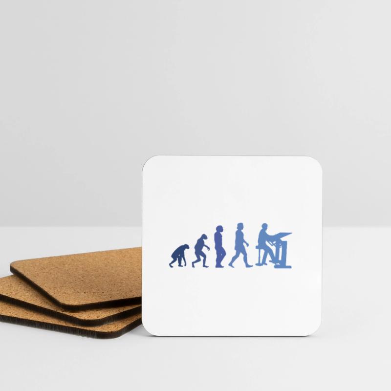 Draughtsman Evolution Client Architect Construction Manager Coasters (set of 4)