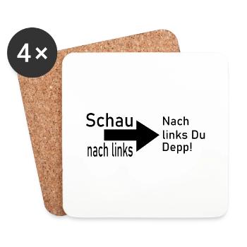 Fun Spaß Lustige - Untersetzer (4er-Set) - Weiß - Vorne