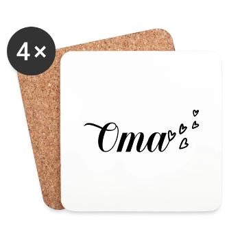 oma idée cadeau maman - Dessous de verre (lot de 4) - blanc - Devant