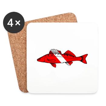Zander von Scuba.Style - Untersetzer (4er-Set) - Weiß - Vorne