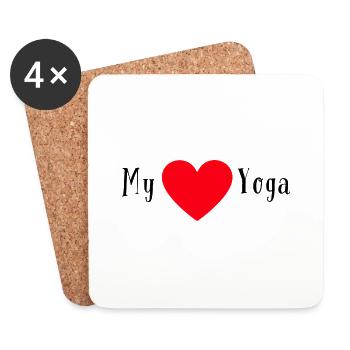 my love yoga / i love yoga - Untersetzer (4er-Set) - Weiß - Vorne