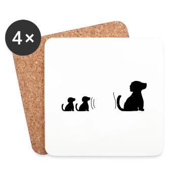 Family well-behaved sitting dogs - Coasters (set of 4) - white - Front