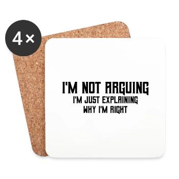 Je ne discute pas - Dessous de verre (lot de 4) - blanc - Devant