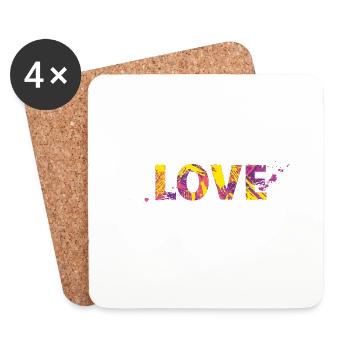 love - Untersetzer (4er-Set) - Weiß - Vorne