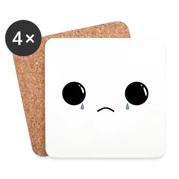 Cute sad face - Untersetzer (4er-Set) - Weiß - Vorne