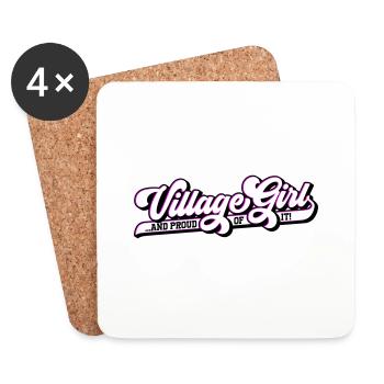 Les couleurs peuvent être modifiées | Fille du village Dorfmädchen - Dessous de verre (lot de 4) - blanc - Devant