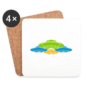 Colorful group of UFO's squadrons - Coasters (set of 4) - white - Front