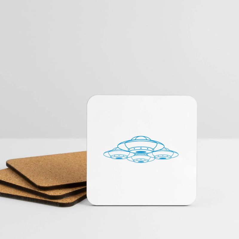 Squadrons many UFOs compound Coasters (set of 4)