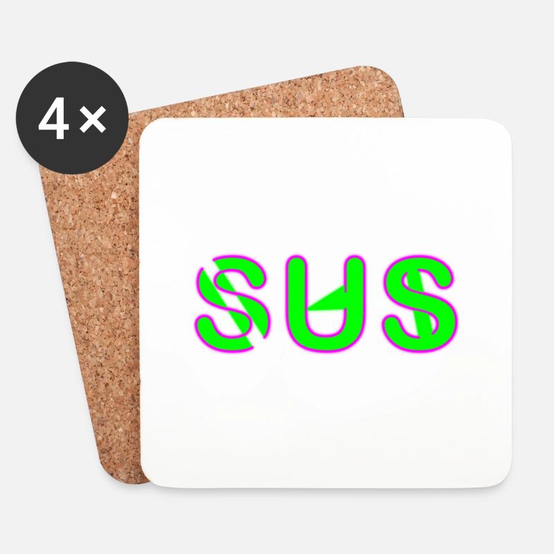 Sus - Jugendwort - Untersetzer (4er-Set) - Weiß