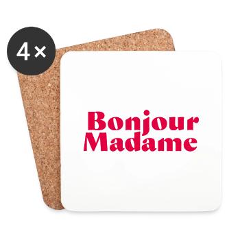 Bonjour Madame - Dessous de verre (lot de 4) - blanc - Devant