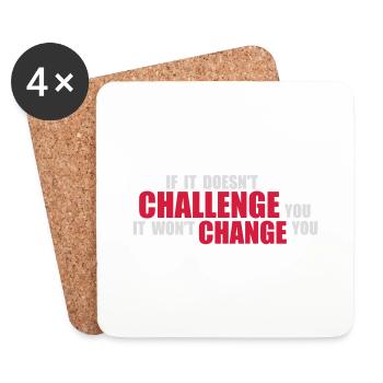 Workout Fitness Motivation Quote - Coasters (set of 4) - white - Front