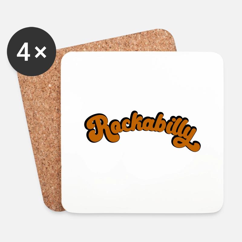Rockabilly Retro Design in Vintage Art - Untersetzer (4er-Set) - Weiß
