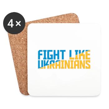 fight like ukrainians quote - Coasters (set of 4) - white - Front