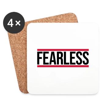 fearless Text Quote Design - Coasters (set of 4) - white - Front