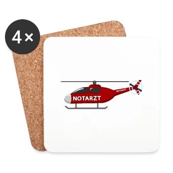Hubschrauber Notazt - Untersetzer (4er-Set) - Weiß - Vorne