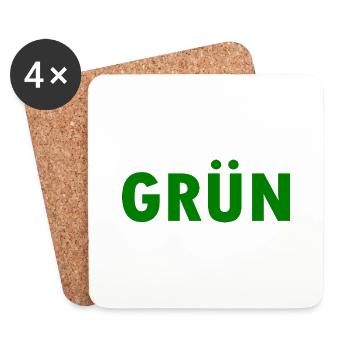 Grün - Untersetzer (4er-Set) - Weiß - Vorne