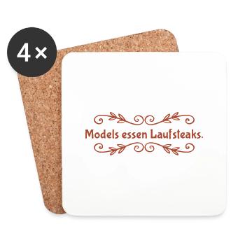 MODELS essen Lauf STEAKS +++ Funny and New Design! - Untersetzer (4er-Set) - Weiß - Vorne