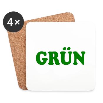 Grün - Untersetzer (4er-Set) - Weiß - Vorne